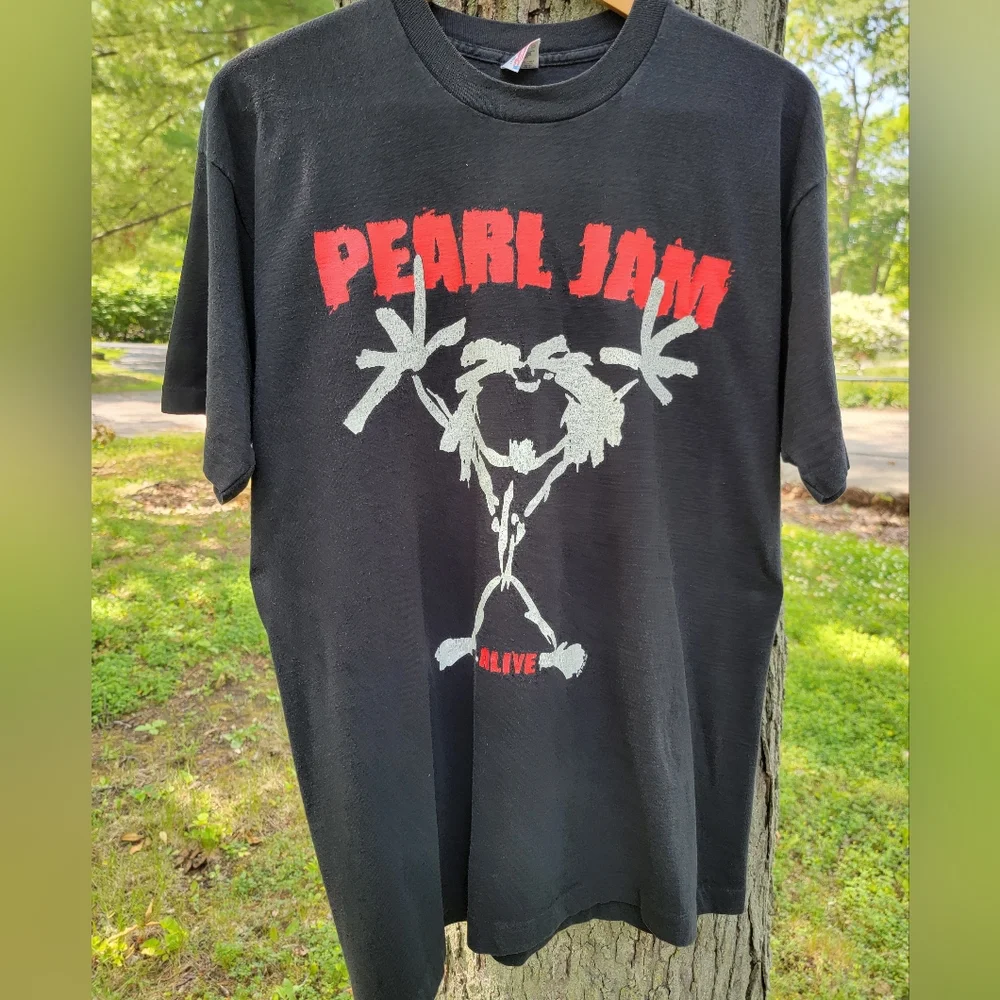 1993 Pearl Jam Stick Man Original Vintage Shirt XL - Picture 1 of 6